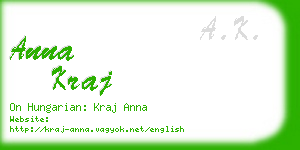 anna kraj business card